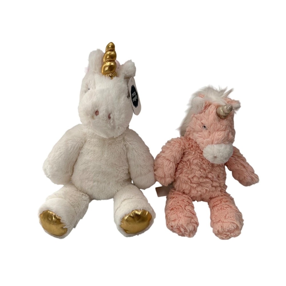 Mary Meyer Unicorn Plush Set -‎ White & Pink Soft Toy Bundle Girls Room Decor